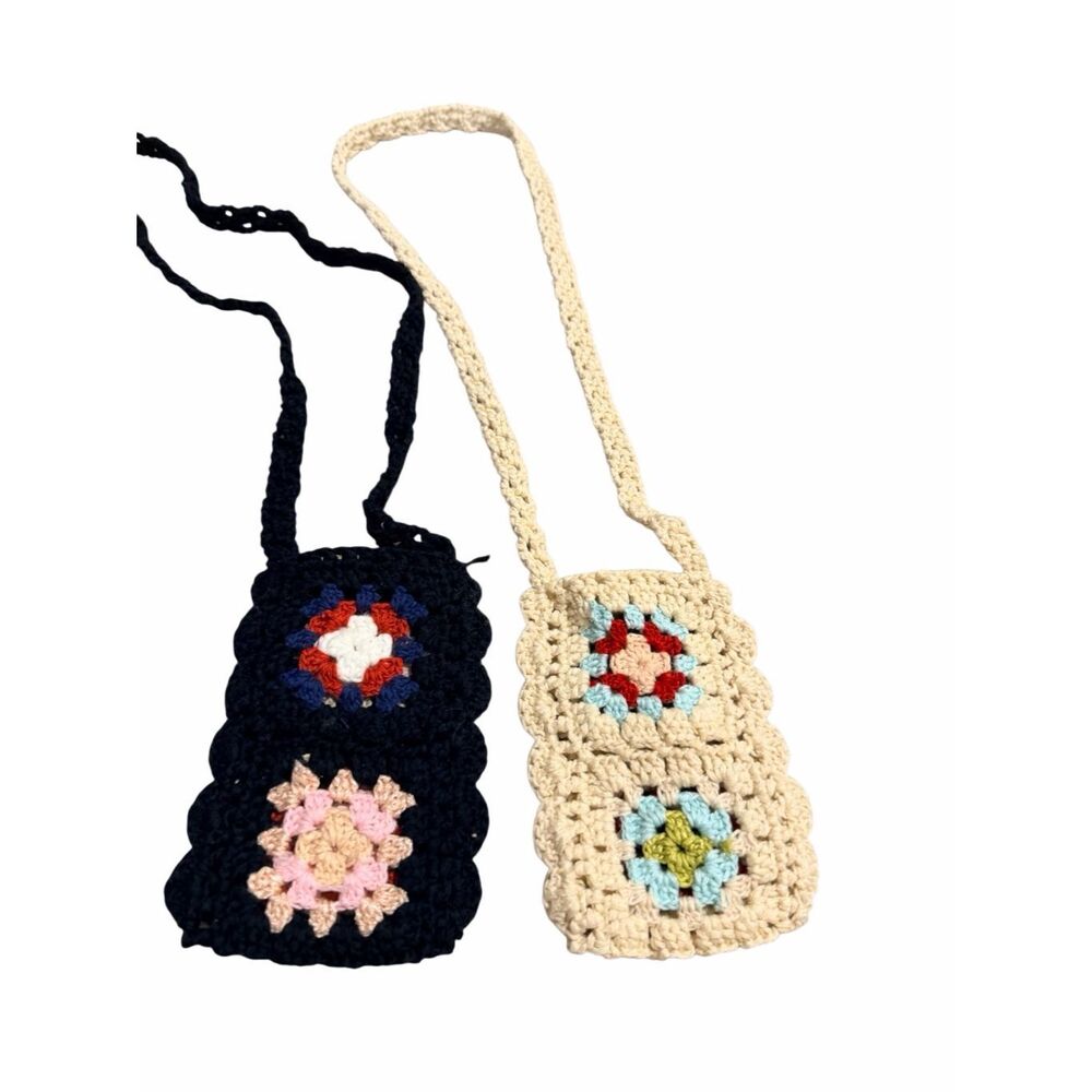 Handmade Boho Crochet Smartphone Crossbody Bag - Versatile & Stylish Tech Pouch